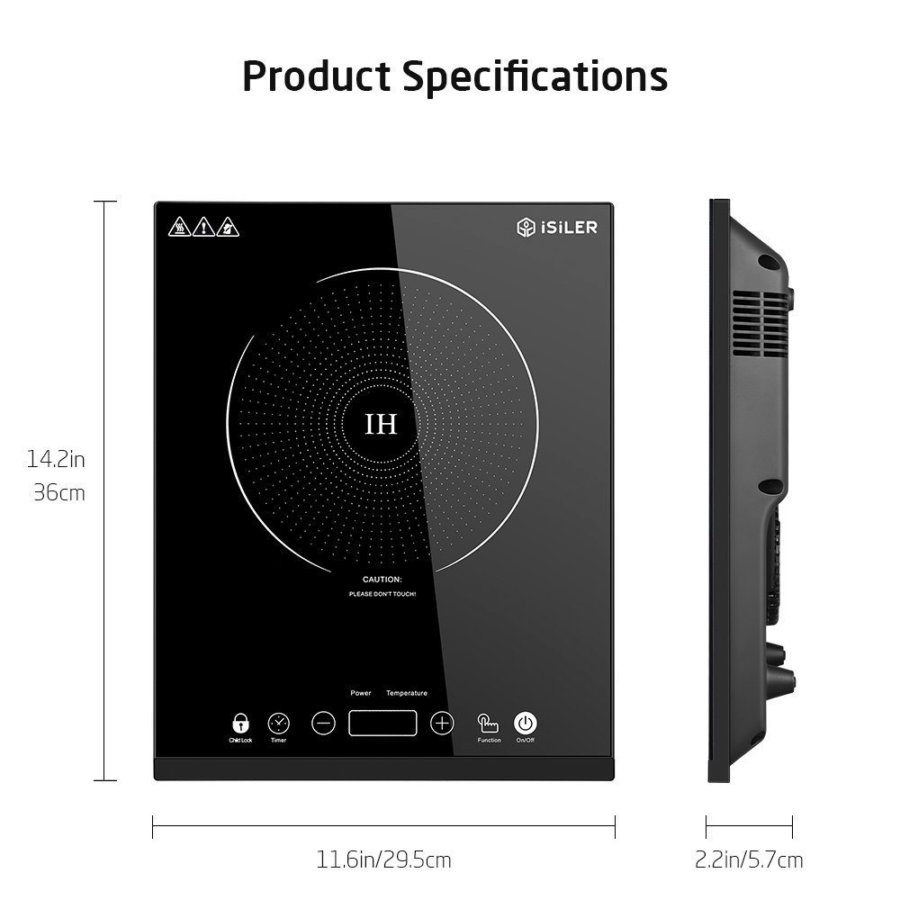 US Sold Only Portable Induction Cooktop, iSiLER 1800W Sensor Touch